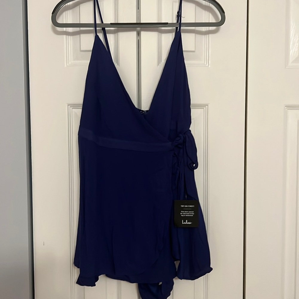 Navy Blue Lulu’s Romper - M